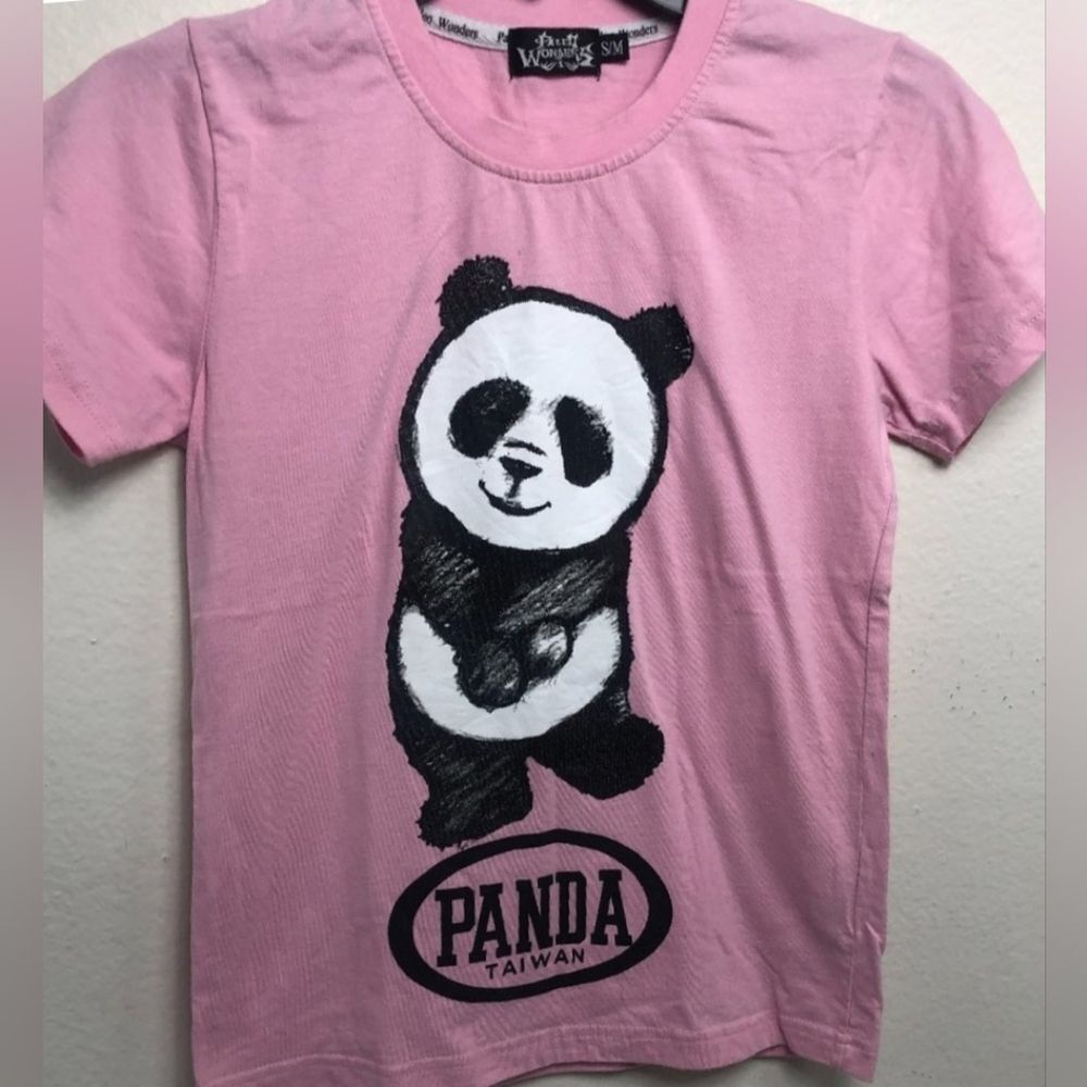 Paleo Wonders Pink Panda T-Shirt Size S